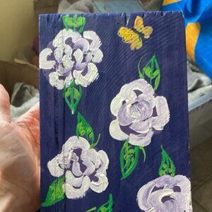 6x12 Hand painted on wood floral